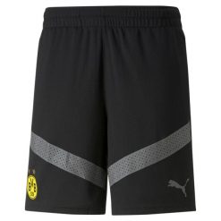 Spodenki treningowe Borussia Dortmund 2022/23. Czarne krótkie spodenki sportowe Puma, m, bez wzorów, z materiału. Za 174.50 zł.