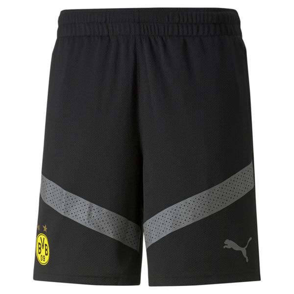 Spodenki treningowe Borussia Dortmund 2022/23. Czarne krótkie spodenki sportowe Puma, m, bez wzorów, z materiału. Za 174.50 zł.
