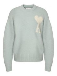 AMI PARIS Sweter UKS025.KN0032 Błękitny Regular Fit. Niebieskie swetry rozpinane AMI PARIS, m, bez wzorów, z wełny, bez kołnierzyka, bez ramiączek. Za 1,859.00 zł.