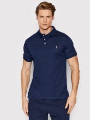 Polo Ralph Lauren Polo 710685514003 Granatowy Slim Fit. Niebieskie koszulki polo Polo Ralph Lauren, m, bez wzorów, z bawełny, bez kołnierzyka, bez ramiączek. Za 599.99 zł.