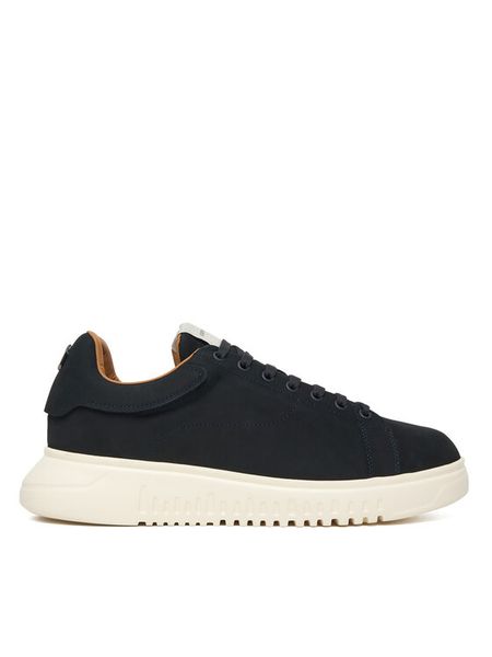 Emporio Armani Sneakersy EM003663 AF19998 U8139 Granatowy. Niebieskie buty sportowe casual Emporio Armani, bez wzorów, z nubiku, bez zapięcia. Za 1,092.99 zł.