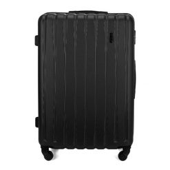 Walizka podróżna twarda duża XL 26' STL902 czarna. Czarne walizki Solier, bez wzorów, z materiału, duże. Za 189.99 zł.