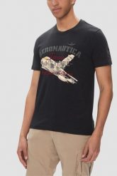 AERONAUTICA MILITARE Granatowy bawełniany męski t-shirt, Rozmiar XXL. Niebieskie t-shirty Aeronautica Militare, l, bez wzorów, z bawełny, bez kołnierzyka, bez ramiączek. Za 249.99 zł.