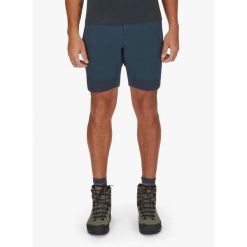 Spodenki turystyczne męskie Rab Torque Mountain Shorts. Niebieskie szorty RAB, l, bez wzorów, sportowe. Za 437.00 zł.
