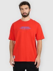 4F T-shirt loose z nadrukiem męski - czerwony S. Czerwone t-shirty 4F, m, bez wzorów, z materiału, bez kołnierzyka, bez ramiączek. Za 69.99 zł.