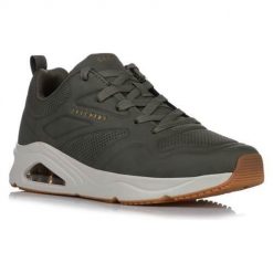 Buty do chodzenia męskie Skechers Tres air Uno Casai. Szare buty sportowe casual Skechers, bez wzorów, z materiału, bez zapięcia. Za 393.00 zł.