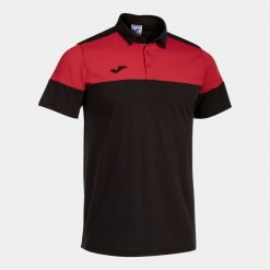 Polo Joma Crew V. Czarne koszulki polo Joma, bez wzorów, z bawełny, bez kołnierzyka, bez ramiączek. W wyprzedaży za 136.10 zł.
