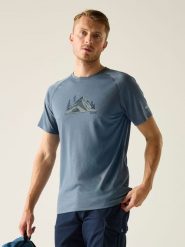 Regatta Koszulka funkcyjna "Escade" w kolorze niebieskim rozmiar: S. Niebieskie t-shirty sportowe Regatta, bez wzorów, z materiału, bez ramiączek, outdoorowe. Za 122.38 zł.