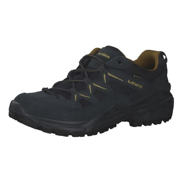 Buty trekkingowe męskie Lowa Sirkos Evo Gtx. Niebieskie buty trekkingowe Lowa, bez wzorów, z materiału, bez zapięcia. Za 949.99 zł.