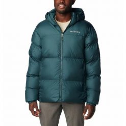 Kurtka Turystyczna Puchowa Zimowa Męska Columbia Puffect Hooded Jacket. Zielone kurtki Columbia, na zimę, m, bez wzorów, z puchu, bez kaptura. Za 652.90 zł.