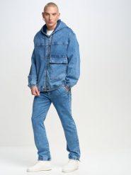 Kurtka męska jeansowa na zamek niebieska Willou 319. Niebieskie kurtki BIG STAR, m, bez wzorów, z denimu, bez kaptura. W wyprzedaży za 159.99 zł.