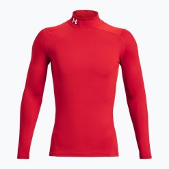 Longsleeve męski Under Armour Comp Mock UA Armour. Czerwone bluzki z długim rękawem Under Armour, m, bez wzorów, bez kołnierzyka, bez ramiączek. Za 189.99 zł.