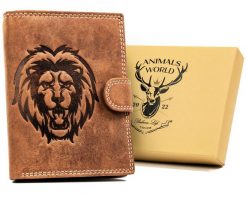 Portfel skórzany Always Wild N4L-CHM-LION brązowy. Brązowe portfele Always Wild, bez wzorów, z nubiku. Za 50.00 zł.
