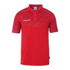 Polo Uhlsport Progressive 28. Białe koszulki polo sportowe Uhlsport, bez wzorów, bez kołnierzyka, bez ramiączek, do piłki nożnej. Za 174.60 zł.