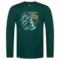 T-shirt męski Loap Aldar Green. Zielone bluzki z długim rękawem Scarpa, m, bez wzorów, z bawełny, bez kołnierzyka, bez ramiączek. Za 91.00 zł.