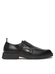 Hugo Półbuty Iker 50528804 Czarny. Czarne eleganckie półbuty Hugo, bez wzorów, ze skóry, bez obcasa, bez zapięcia. Za 1,149.00 zł.