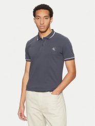 Calvin Klein Jeans Polo J30J315603 Granatowy Slim Fit. Niebieskie koszulki polo Calvin Klein Jeans, m, bez wzorów, z bawełny, bez kołnierzyka, bez ramiączek. Za 219.99 zł.