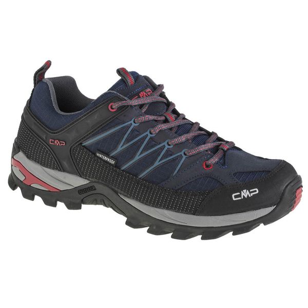 Buty trekkingowe męskie CMP Rigel WP. Czarne buty turystyczne CMP, bez wzorów, z materiału, bez zapięcia, outdoorowe. Za 359.99 zł.