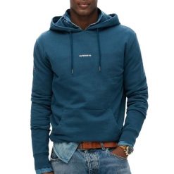 Jednolity hoodie Superdry. Niebieskie bluzy Superdry, m, bez wzorów, z kapturem. Za 349.55 zł.