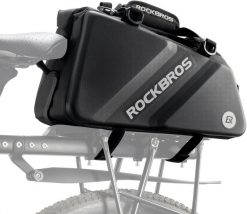 Torba rowerowa Rockbros na bagażnik. Czarne torby na ramię ROCKBROS, bez wzorów, z materiału, na ramię, duże, bez dodatków. Za 221.99 zł.