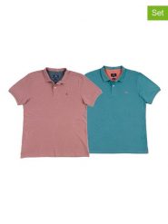 The Time of Bocha Koszulki polo (2 szt.) w kolorze turkusowym i jasnoróżowym rozmiar: L. Różowe koszulki polo The Time of Bocha, l, bez wzorów, z bawełny, bez kołnierzyka, bez ramiączek. Za 165.99 zł.