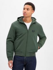 Fred Perry Bluza męska - Brentham Mężczyźni Sztuczne włókno zielony jednolity, L. Zielone bluzy z kapturem Fred Perry, l, bez wzorów, z włókna. Za 1,199.95 zł.