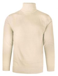 Elegancki Golf Męski - Brave Soul - Kremowy (Śmietankowy). Białe golfy Brave Soul, l, bez wzorów, z bawełny, bez ramiączek. Za 119.00 zł.