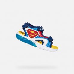 Sandały GEOX J SANDAL CIBERDRON B Niebieski. Czerwone sandały Geox, z materiału, bez zapięcia. Za 260.99 zł.