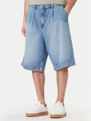 Guess Jeans Szorty jeansowe M6GD39 D5M5V Niebieski Relaxed Fit. Niebieskie szorty Guess Jeans, m, z aplikacjami, z bawełny. Za 379.99 zł.