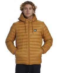 Kurtka ocieplana męska SCALY. Brązowe kurtki Quiksilver, m, bez wzorów, z materiału, bez kaptura. Za 368.60 zł.