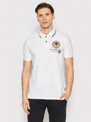 Napapijri Polo Gandy 4 NP0A4H8R Biały Regular Fit. Białe koszulki polo sportowe Napapijri, l, bez wzorów, z bawełny, bez kołnierzyka, bez ramiączek. Za 239.99 zł.