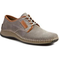 Półbuty RIEKER 05206-42. Szare eleganckie półbuty Rieker, bez wzorów, ze skóry, bez obcasa, bez zapięcia. W wyprzedaży za 189.99 zł.