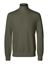 SELECTED HOMME Golf "Mora" w kolorze khaki rozmiar: M. Brązowe golfy Selected Homme, m, bez wzorów, z bawełny, bez ramiączek. Za 106.13 zł.