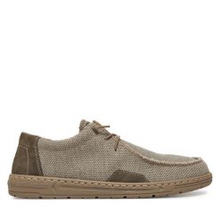 Półbuty Rieker. Szare eleganckie półbuty Rieker, bez wzorów, bez obcasa, bez zapięcia. Za 319.99 zł.