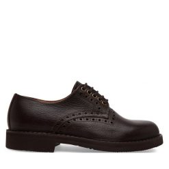 Półbuty Fracap. Brązowe eleganckie półbuty Fracap, bez wzorów, bez obcasa, bez zapięcia. Za 799.99 zł.