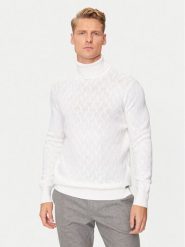KARL LAGERFELD Golf 655020 544399 Biały Regular Fit. Białe golfy KARL LAGERFELD, l, bez wzorów, z wełny, bez kołnierzyka, bez ramiączek. Za 1,249.00 zł.