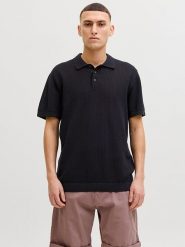Jack & Jones Koszulka polo "Jess" w kolorze czarnym rozmiar: L. Czarne koszulki polo Jack & Jones, l, bez wzorów, z bawełny, bez kołnierzyka, bez ramiączek. Za 82.99 zł.