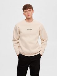 Selected Homme Bluza 16090431 Beżowy Regular Fit. Brązowe bluzy Selected Homme, m, bez wzorów, z bawełny, bez kaptura. Za 159.99 zł.