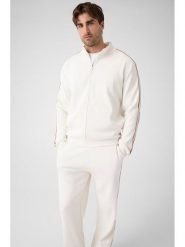 Guess Kardigan 183092 Biały Classic Fit. Białe swetry rozpinane Guess, l, z aplikacjami, bez kołnierzyka, bez ramiączek. Za 474.99 zł.