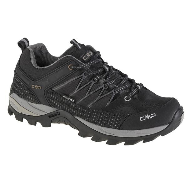 Buty trekkingowe męskie CMP Rigel Low Wp. Czarne buty turystyczne CMP, na lato, bez wzorów, z materiału, bez zapięcia, outdoorowe. Za 476.00 zł.