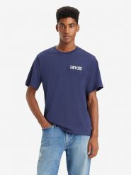 Levi's Koszulka w kolorze granatowym rozmiar: S. Niebieskie bezrękawniki Levi's®, s, bez wzorów, z bawełny, bez kołnierzyka, bez ramiączek. Za 61.60 zł.