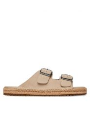 Tommy Hilfiger Espadryle Flex Jutte Hilfiger Suede Sandal FM0FM05503 Beżowy. Brązowe japonki Tommy Hilfiger, bez wzorów, ze skóry. Za 208.99 zł.