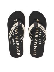 Tommy Hilfiger Japonki Sporty FM0FM05805 Czarny. Czarne japonki Tommy Hilfiger, bez wzorów, z materiału. Za 169.99 zł.