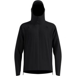 Kurtka przeciwdeszczowa Odlo Jacket X-ALP WATERPROOF PRO. Czarne kurtki ODLO, l, bez wzorów, z elastanu, z kapturem. Za 1,049.99 zł.