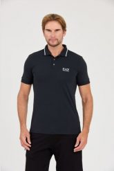 EA7 Granatowa koszulka polo. Niebieskie koszulki polo EA7 Emporio Armani, l, bez wzorów, bez kołnierzyka, bez ramiączek. W wyprzedaży za 359.99 zł.