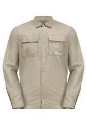 Koszula męska Jack Wolfskin Barrier. Brązowe koszule Jack Wolfskin, l, bez wzorów, bez kołnierzyka, bez ramiączek. Za 479.99 zł.