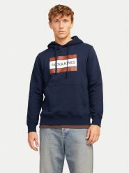 Jack&Jones Bluza 12262513 Granatowy Regular Fit. Niebieskie bluzy Jack&Jones, m, bez wzorów, z bawełny, bez kaptura. Za 119.99 zł.