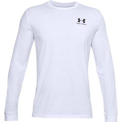 Koszulka z logo na lewej piersi Under Armour Sportstyle. Białe bluzy Under Armour, bez wzorów, bez kaptura. Za 186.50 zł.