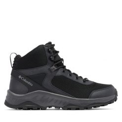 Trekkingi Columbia. Czarne botki sznurowane Columbia, bez wzorów, bez obcasa, bez zapięcia. Za 269.99 zł.