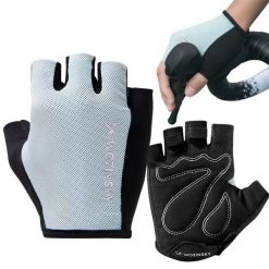 Rękawiczki rowerowe krótkie wozinsky. Szare rękawiczki Wozinsky, bez wzorów. Za 29.99 zł.